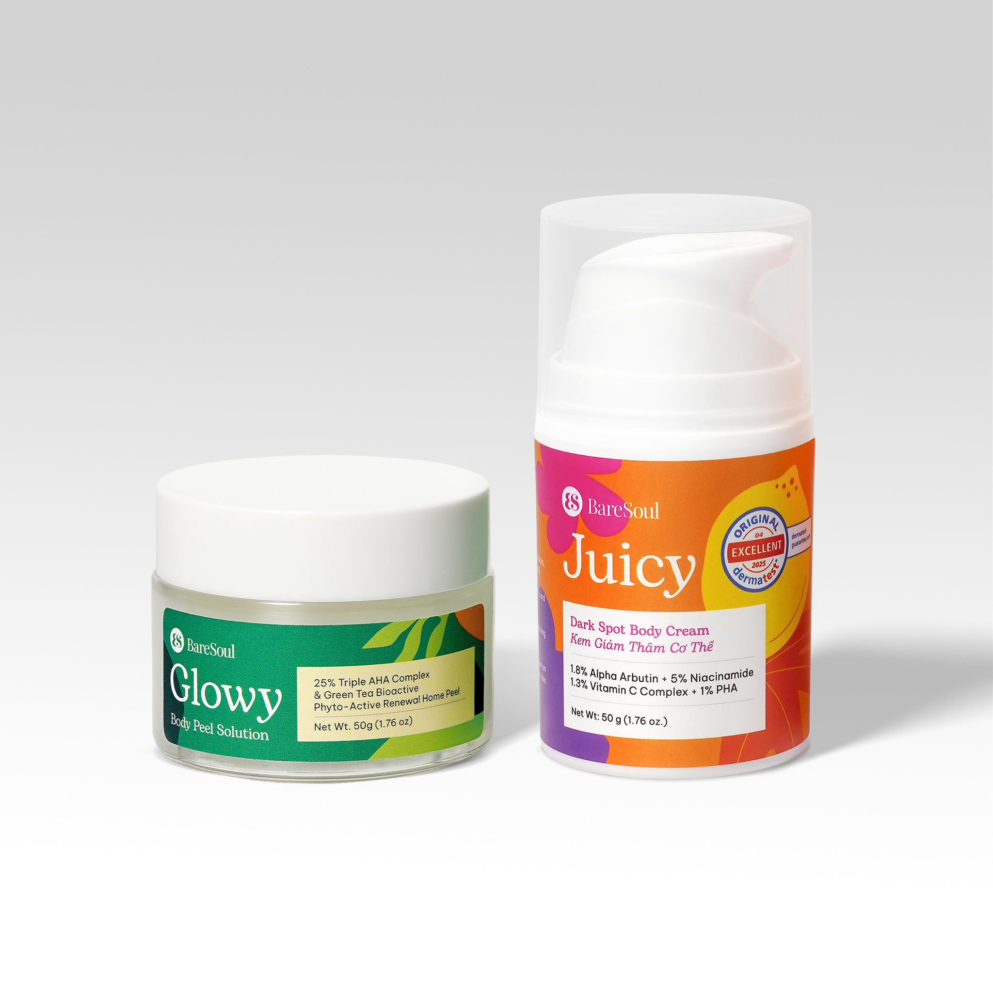 COMBO Peel Glowy + Juicy – Làm sáng & giảm thâm – BareSoul